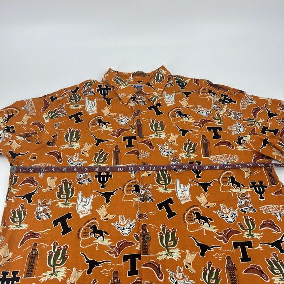 Texas Longhorns Reyn Spooner Shirt Men's L‎ Orange Button Up Hook Em Horns - Picture 7 of 8